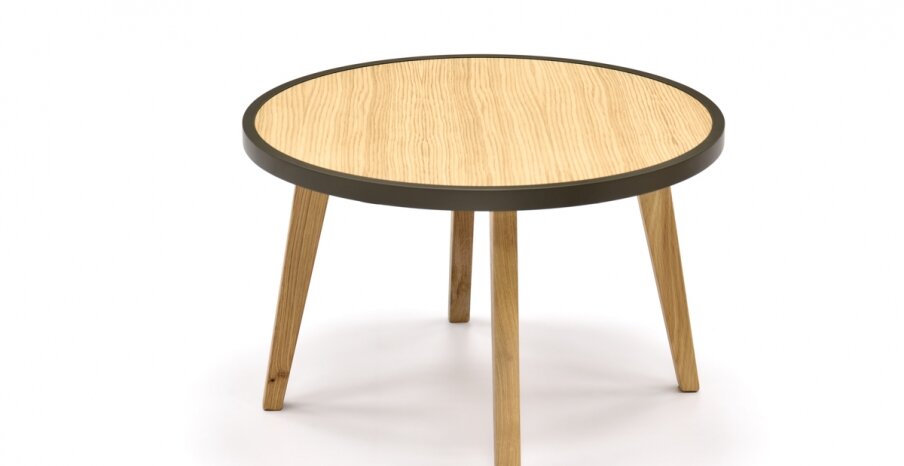 שולחן קפה דגם CROWN שולחן סלון מעץ בשילוב פורניר