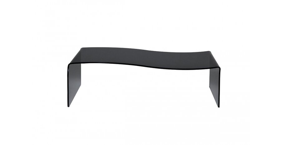 שולחן קפה דגם FLOW שולחן סלון זכוכית שקופה (110X75 ס