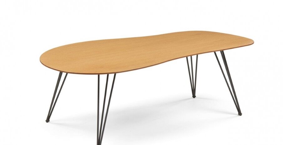 שולחן קפה דגם H027 שולחן סלון מעץ בשילוב מתכת