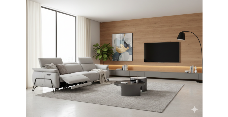 מערכת ישיבה דגם KELLY ספה  מבד תלת מושבי 285 ס