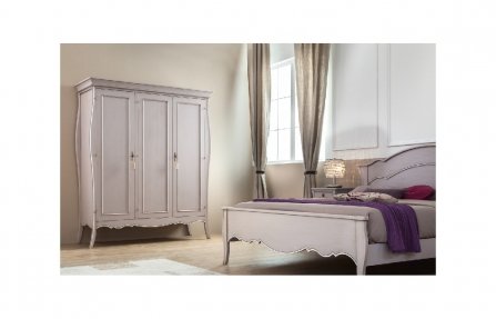 שידת עץ יוקרתית לבנה עם דלתות GEO